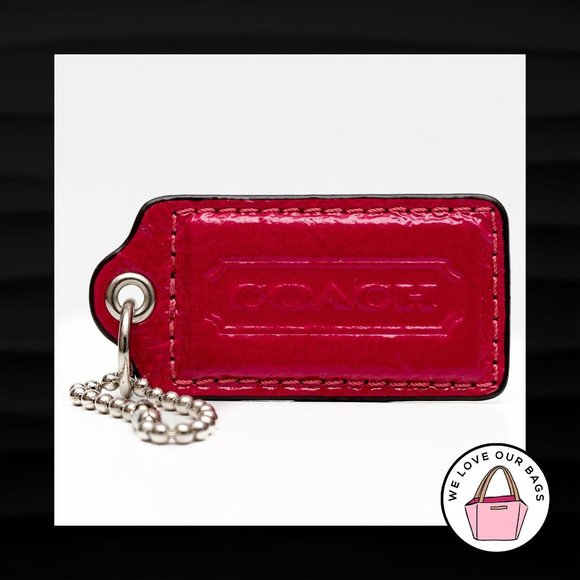 2.5" Large COACH PINK PATENT LEATHER KEY FOB BAG - Picture 1 of 1